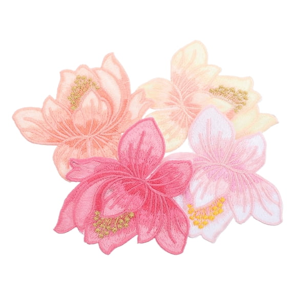 PTOOTP 4-Pack Floral Embroidery Applique Patches for Costumes, Dancewear, Clothing, and Fashion Accessories