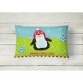 thumbnail image 2 of Carolines Treasures VHA3015PW1216 Merry Christmas Happy Penguin Fabric Decorative Pillow  12H x16W multicolor, 2 of 3