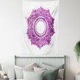 thumbnail image 4 of Chakra Tapestry, Watercolor Flower with Sketch Splashes around Universe Ethereal Artwork Print, Wall Hanging for Bedroom Living Room Dorm Decor, 60W X 80L Inches, Purple White, by Ambesonne, 4 of 5