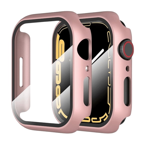 CASELIX Apple Watch Screen Protector 40mm Series 6/SE/Series 5/Series 4 with Built in Tempered Glass Screen Protector for 40mm, Overall Protective Hard PC Case Ultra-Thin Cover- Rose Gold