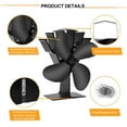 thumbnail image 3 of TJT Heat Powered Wood Stove Fan, 4 Blade Fireplace Fan for Efficient Warm Air Circulation, Silent Operation Stove Accessories for Wood, Log Burner, 3 of 7