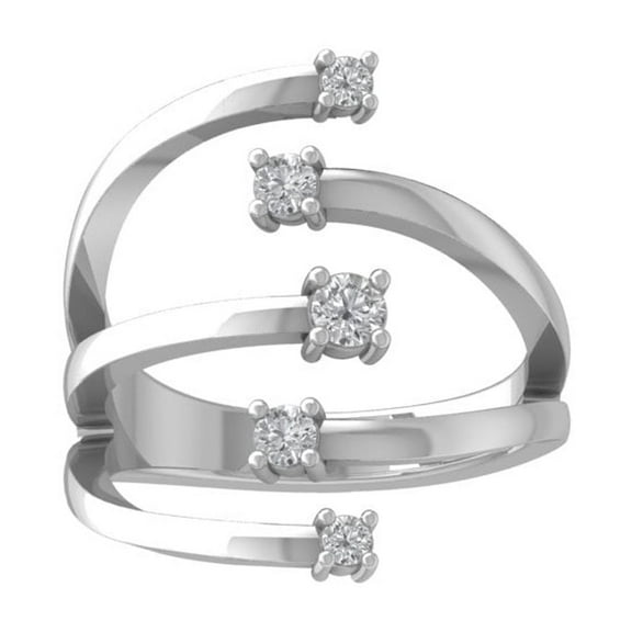 ARAIYA FINE JEWELRY 10K White Gold Round-shape Diamond Fashion Ring (1/3 cttw, I2-I3 Clarity, I-J Color) Size 6