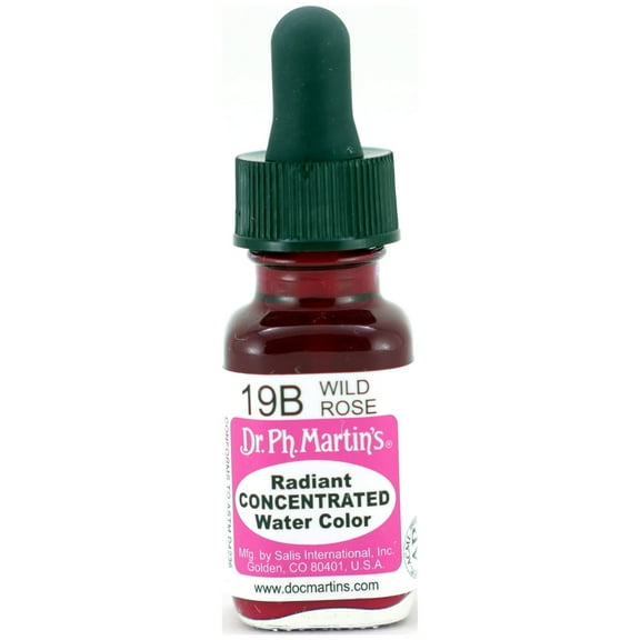 Dr. Ph. Martin's Radiant Concentrated Water Color, 0.5 oz, Wild Rose (19B)