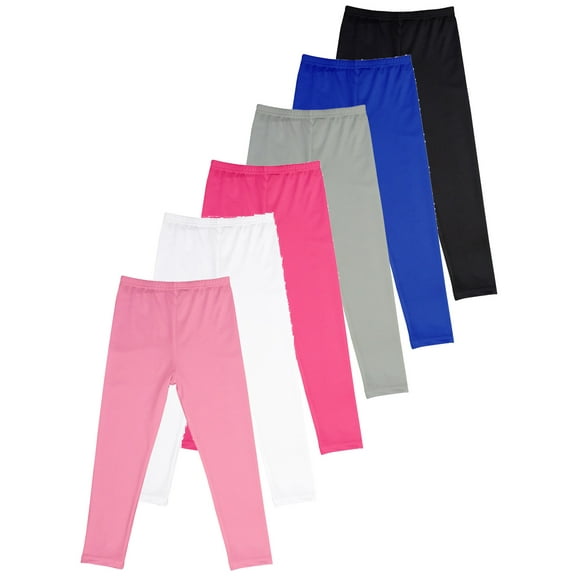 4-12T Toddler Girls Leggings Little/Big Kids Solid Ankle Length Stretchy Footless Pants