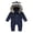 Navy, variant on Pedort Boy Romper Jumpsuit Snowsuit Lined Onesie Outfits Warm Hooded Romper for White,90