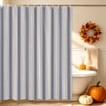 thumbnail image 4 of Vintage Blue Striped Shower Curtain Set - Small 36" x 72" Washable Bathtub Curtain with 12 Hooks, Farmhouse Stripes Aesthetics Waterproof Fabric Stall Shower Curtains for Bathroom/Bathtub Décor, 4 of 8