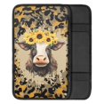 thumbnail image 2 of Renewold Cow Sunflower Leopard Print Car Center Console Cover, Armrest Cover for Car, Auto Armrest Cushion Seat Box Pad for Most Cars Trucks and SUV, 2 of 6
