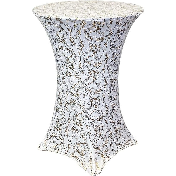 Your Chair Covers 30 inch Highboy Cocktail Round White Stretch