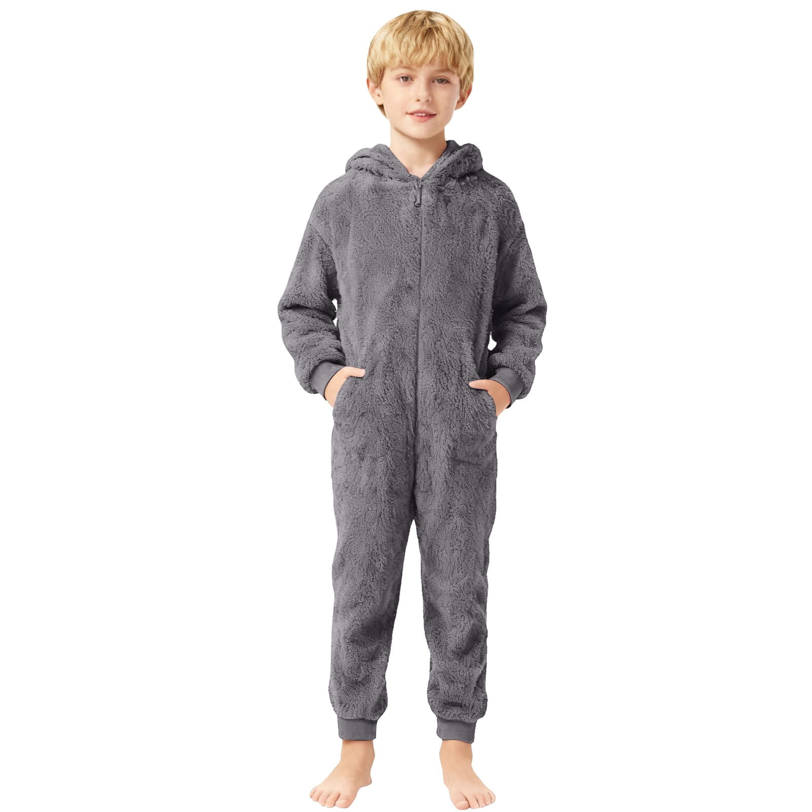 MEZZALL Warm Cozy Fuzzy Romper Jumpsuit Toddler Boys Girls Soft Onesie With Grip Soles For Indoor Outdoor Comfort Easy Dressing Leisure Long Sleeve O-Neck Spring Child One-Pieces