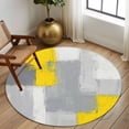 thumbnail image 2 of Round Rugs 6Ft, Yellow Grey Round Area Rug Washable Indoor Throw Carpet, Abstract Geometric Oil Painting Vintage Gradient Soft Non Slip Circle Rug for Office Cabinet Home Decor Aesthetic, 2 of 8