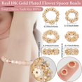 thumbnail image 2 of 20Pcs 2 Sizes Flower Spacer Beads 18K Gold Plated Cubic Zirconia Floral Daisy 3D Metal Loose Beads for Jewelry Making DIY Crafts Bracelets Clear DIY, 2 of 6
