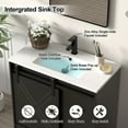 thumbnail image 5 of Eclife 36 inch Farmhouse Bathroom Vanity with Sliding Barn Door and Integrated Sink Top, 5 of 9