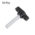 thumbnail image 3 of Uxcell 10 Pieces M6 x 30mm Thread 27mm Tee Head Stud Knob Thumb Screw Hand Clamping Handle Black, 3 of 6
