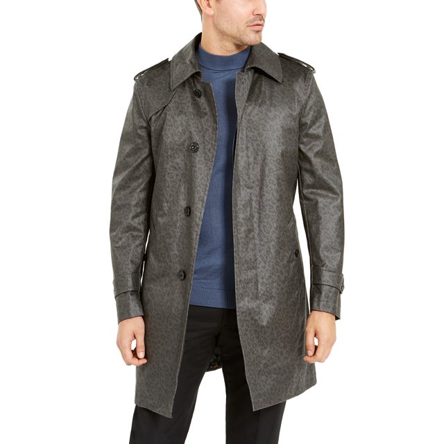 Tallia Imperméable à Imprimé Léopard Taille Slim Orange pour Homme (Gris, L)