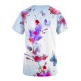thumbnail image 5 of SuoKom Sarraus pour Femmes Haut Moderne à Col en V Uniforme d'Infirmière Athlétique Extensible Tenue de Travail pour Joggers T-Shirts à Manches Courtes Chemises pour Femmes T-Shirts Graphiques, 5 of 5