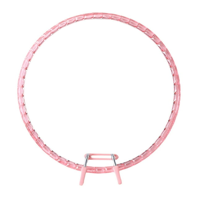 yuksok Embroidery Hoop Round Cross Stitch Hoop Display Frame 16cm Versatile Spring Tension Embroidery Frame for Needlework Wedding Pink