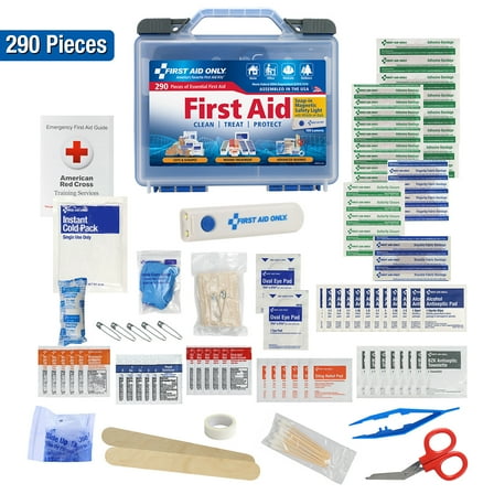 First Aid Only All-Purpose First Aid Kit with Magnetic Flashlight, 290 Pieces Per Kit 91398