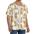 thumbnail image 4 of Xecao offers the Labrador Retriever Dog for Men's Casual Short-sleeved Shirt, a button-up collared shirt with a pocket, perfect for beach vacations and yacht travel in the XX-Large size., 4 of 7