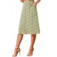 thumbnail image 4 of Falda Midi A-Line Floral de Chiffon para Mujeres INSPIRE CHIC, Falda Vintage de Verano, S Verde Blanco, 4 of 6