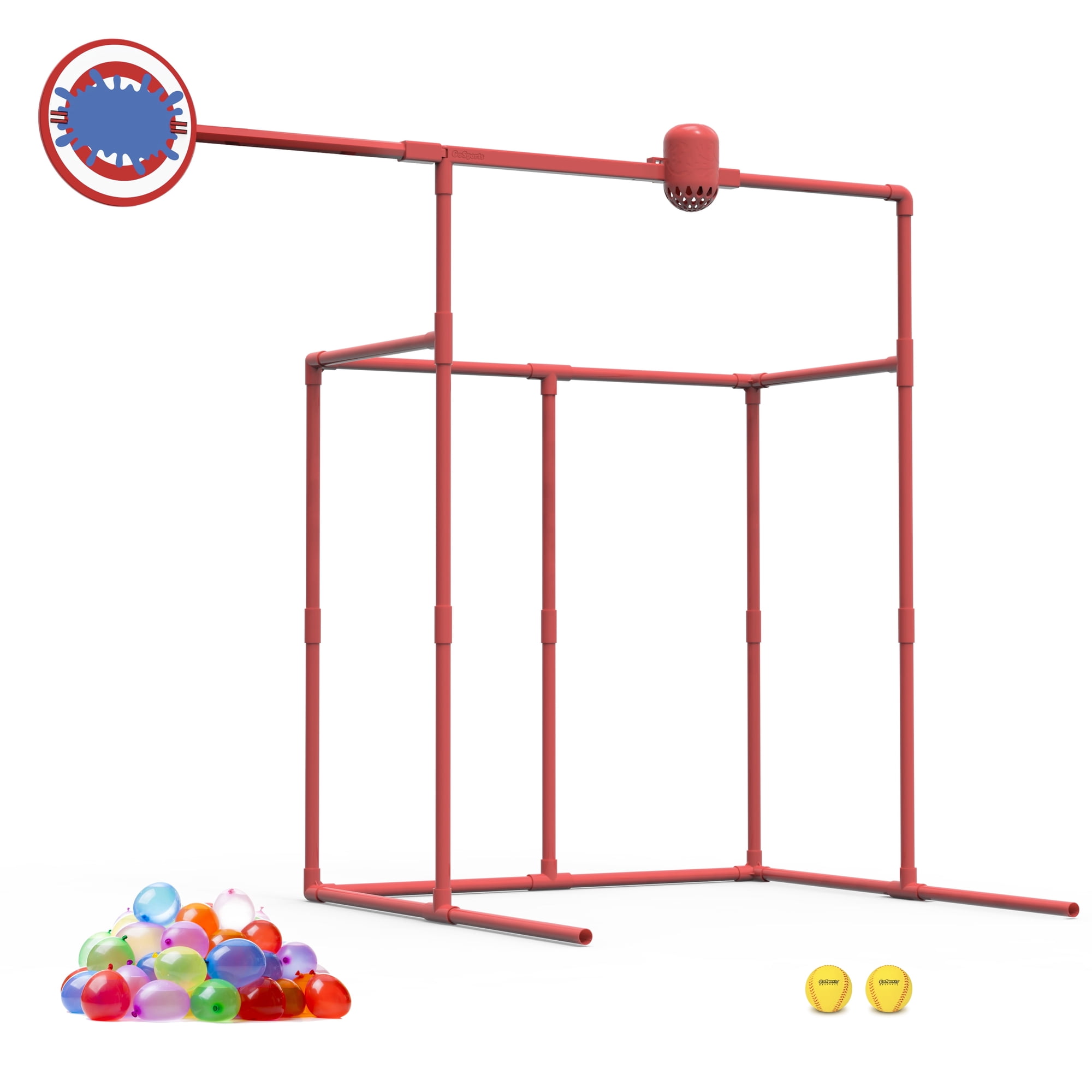 GoSports Backyard Water Toy Game for Kids & Adults -Outdoor PVC Splash Tower Burst Water Balloon Dunk Tank