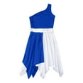 thumbnail image 3 of Yartina Robe de Danse Asymétrique pour Filles, Tunique de Prière Lituricale, Bleu 8, 3 of 6