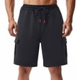 thumbnail image 2 of Men’s Elastic Waist Gym Shorts Heavyweight Casual Sports Shorts with Pockets Tennis Running Activewear, 2 of 8
