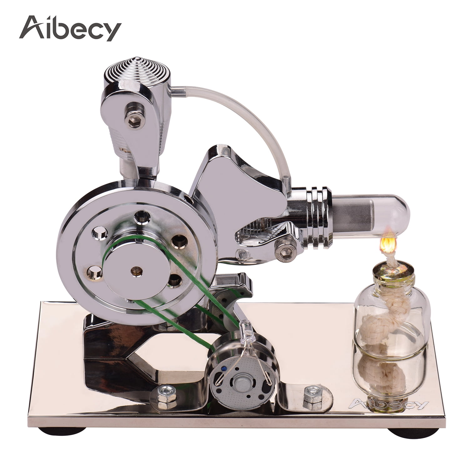 Mini Hot Air Stirling Engine Motor Model Gift Educational Toy Kit With LED Light 