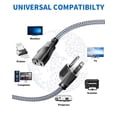 thumbnail image 2 of Cable de alimentación RIKSOIN de 3 pines trenzado de 10 pies/3 m AC 10 A 110 V-250 V, 2 of 7