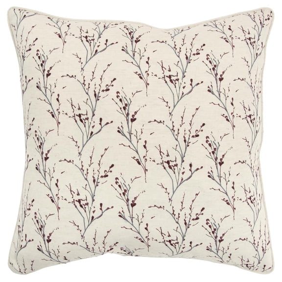 Rizzy Home Floral 20" x 20" Poly Filled Pillow with Cotton Cover-Berry