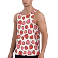 thumbnail image 2 of Uemuo Hand Drawn Strawberry Pattern Men's Muscle Shirts Sleeveless Dry Fit Gym Workout Tank Top Lightweight Sports Tank Top Beach Tank Top, Loose-fit Sleeveless Shirt-3X-Large, 2 of 7