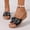Black, variant on Women's Sparkly Rhinestone Bow Decorated Slide Sandals, Fashion Open Toe Comfort Casual Beach Slippers for Summer Gold 36
