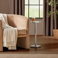 thumbnail image 2 of mDesign Metal and Glass Top Round Accent Side/End Drink Table - Clear/Chrome, 2 of 7