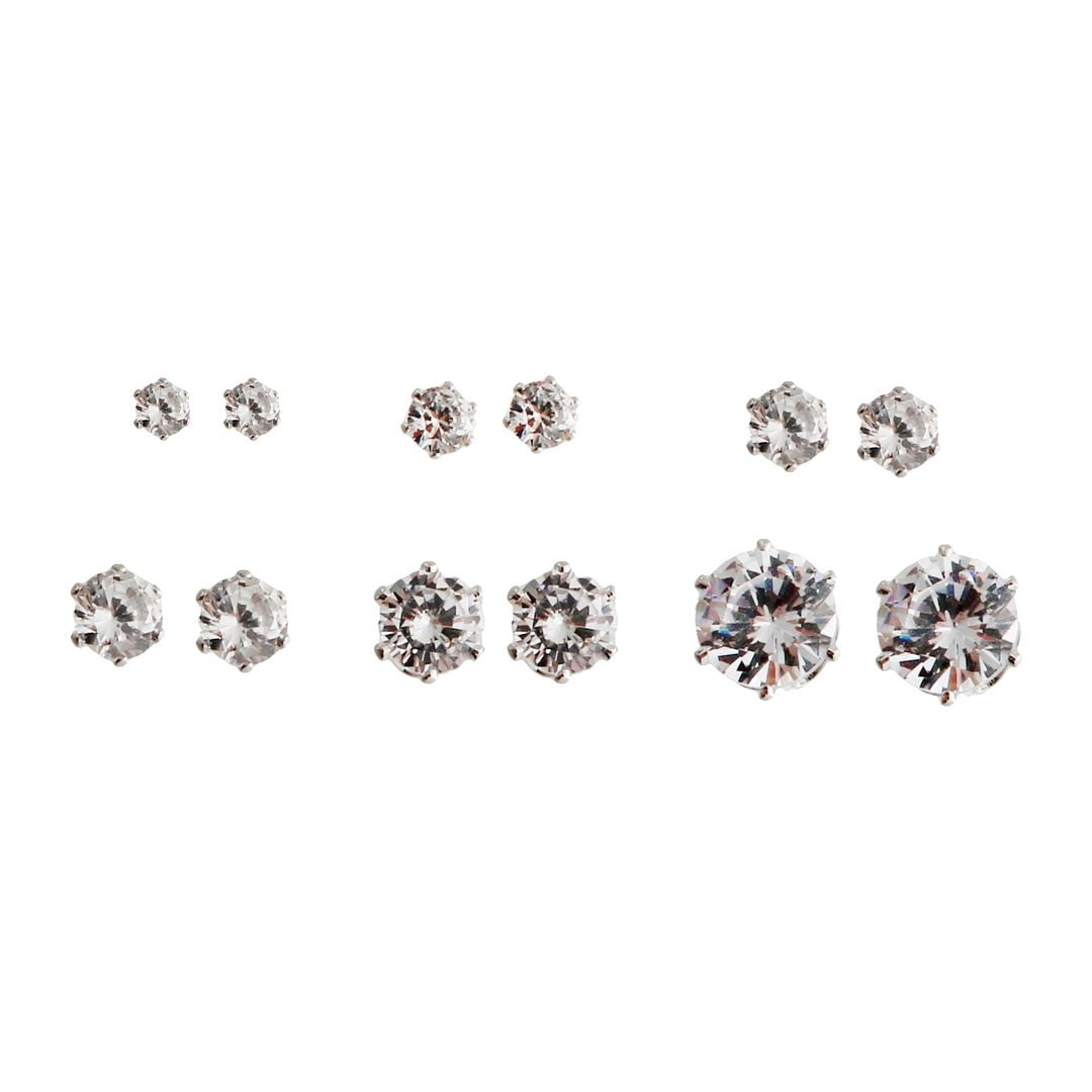 White gold finish sparkly star/flower studs earrings quality jewellery UK seller 