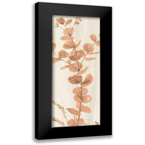 Audit, Lisa 8x14 Black Modern Framed Museum Art Print Titled - Soft Terracotta Mixed Greens LX
