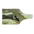 thumbnail image 2 of Safari Cutting Board, Leopard on Tree Trunk Desert Plants Exotic Hunter Predator Big Cat Image, Tempered Glass Cutting and Serving Board, Wine Bottle Shape, Yellow Green Brown, by Ambesonne, 2 of 5