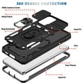 thumbnail image 3 of Dteck Case for Samsung Galaxy A53 5G,Shockproof Rubber Rugged Ring Holder Kickstand Case Slide Camera Lens Protector Hybrid Card Holder Pocket Lightweight Cover,Black, 3 of 9