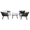thumbnail image 4 of SAFAVIEH Kerson Outdoor Patio 4 Piece Conversation Set, Black/Beige, 4 of 9