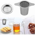 thumbnail image 4 of Colador de té con dos asas y tapa/bandeja de goteo de acero inoxidable 304, apto para la mayoría de las tazas de té., 4 of 4