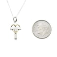 thumbnail image 5 of Woman's Sterling Silver Cross with a Wrapped Bronze Heart Necklace on an 18 Inch Sterling Silver Box Chain. Christian. Catholic., 5 of 5