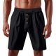 thumbnail image 1 of pstuiky Pantalones cortos para hombre, Pantalones cortos de lino con cintura elástica y botones de color liso para hombre, versátiles y a la moda. Pantalones cortos de baloncesto, 1 of 8