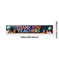 thumbnail image 3 of Colorful Thank You Teachers Backdrop Banner with School Supplies Elements Teachers Day Party Decorations Classroom Decor Photo Background School Event Supplies, 3 of 4