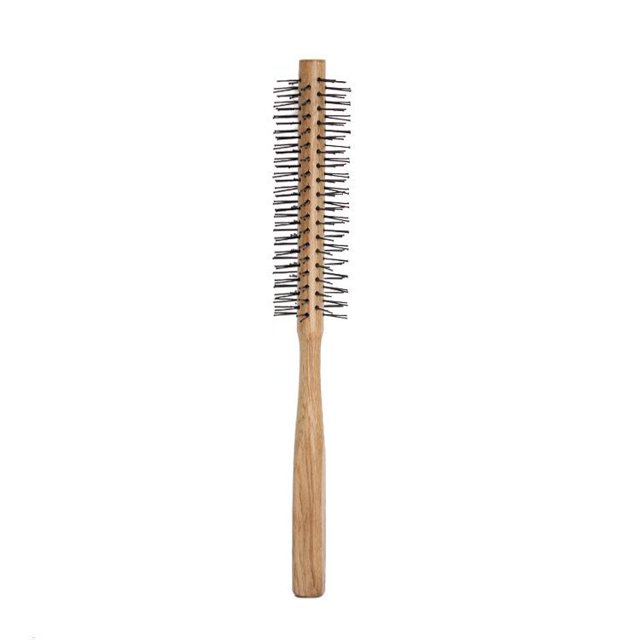 Cepillo redondo con cerdas naturales de jabalí y nailon, cepillo pequeño para dar volumen, barril de 1,5 pulgadas de diámetro