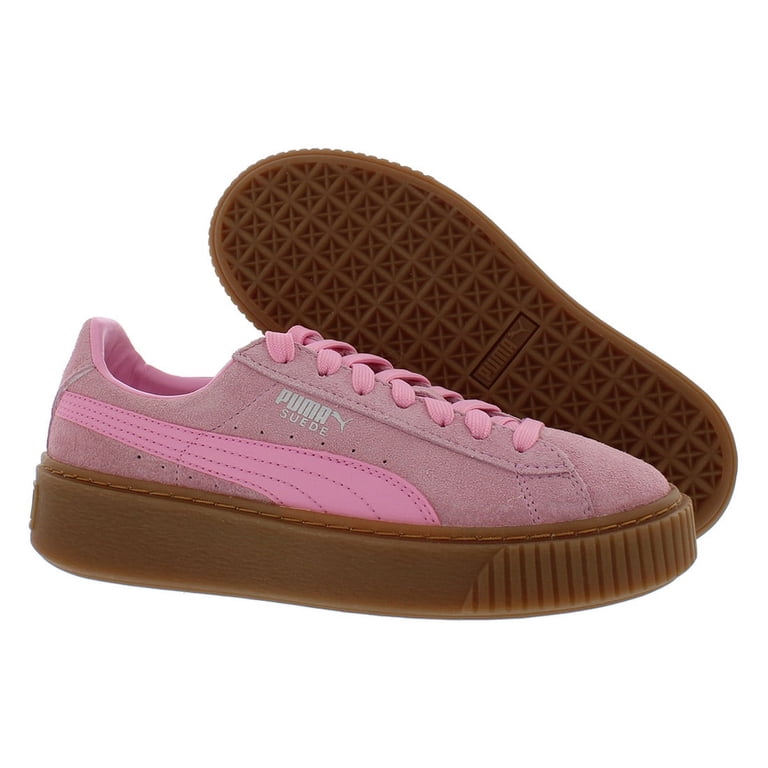Puma Suede Platform GS Girls Shoes Size 5, Color: Prism Pink