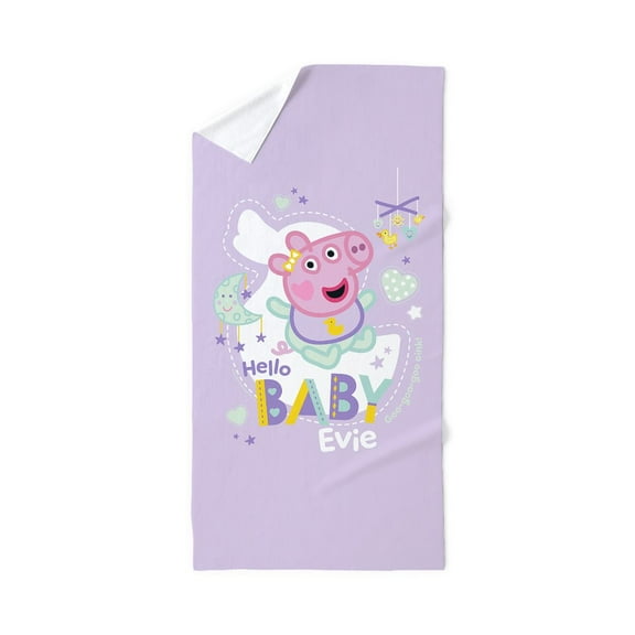 CafePress - Peppa Pig: Hello Baby Evie - Large Beach Towel, Soft 30"x60" Towel with Unique Design