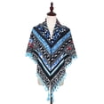 thumbnail image 3 of LIJCC Boho Women'S Scarf Ethnic Style Knotted Tassel Scarf Jacquard Large Square Scarf Women Printing Button Shawl Scarf Women Fashion Scarf Ethnic Tie Tassel Scarf Large Scarf, 3 of 6