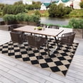 thumbnail image 4 of Lahome 6'x9' Checkered Easy Jute Area Rug,Outdoor Patio Rug Washable Rugs for Entryway Checkerboard Indoor Outdoor Living Room Classroom Rugs,Farmhouse Neutral Non Slip Black Carpet for Bedroom, 4 of 9