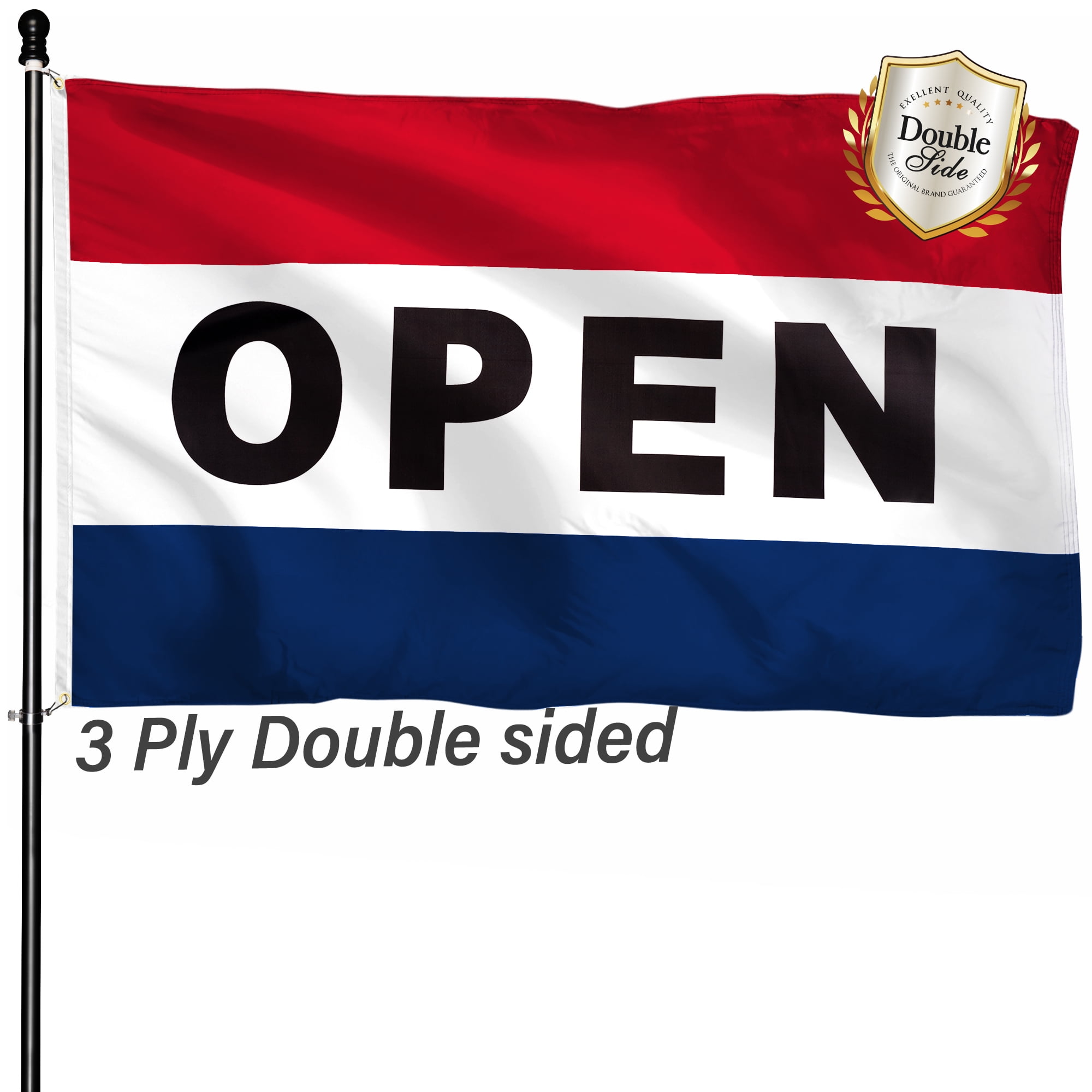 DANF Double Sided Open Flag for Business Sigh 3 Ply 3x5 Outdoor Banner