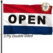 Open Flag for Business Sigh 3 Ply 3x5 ft Outdoor Double Sided Banner with Brass Grommets