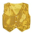 thumbnail image 2 of vastwit Kids Girls Boys Sequins Vest Tops Hip Hop Jazz Dance Sleeveless Button Waistcoat Jacket Gold 3-4, 2 of 6