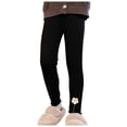 thumbnail image 2 of Karoyedx Leggings Kids Girls Leggings Cotton Fleece Leggings for Girls Tights Pants for Kids Toddler Stretchy Pull On Black Size,2-3 Years, 2 of 9